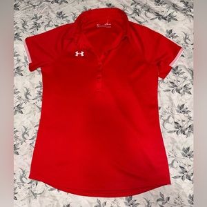 Under Armour HeatGear Polo Women's Red Excellent Conditions